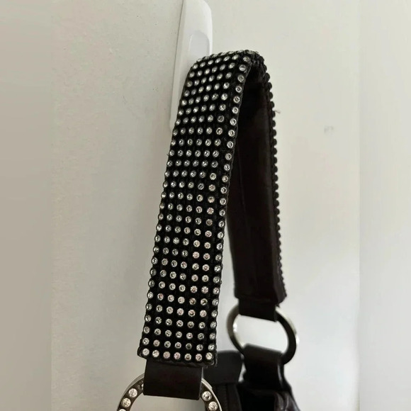 Vintage DXtouch Italian Leather Hobo Bag Swarovski Strap and Ring - Picture 6 of 13